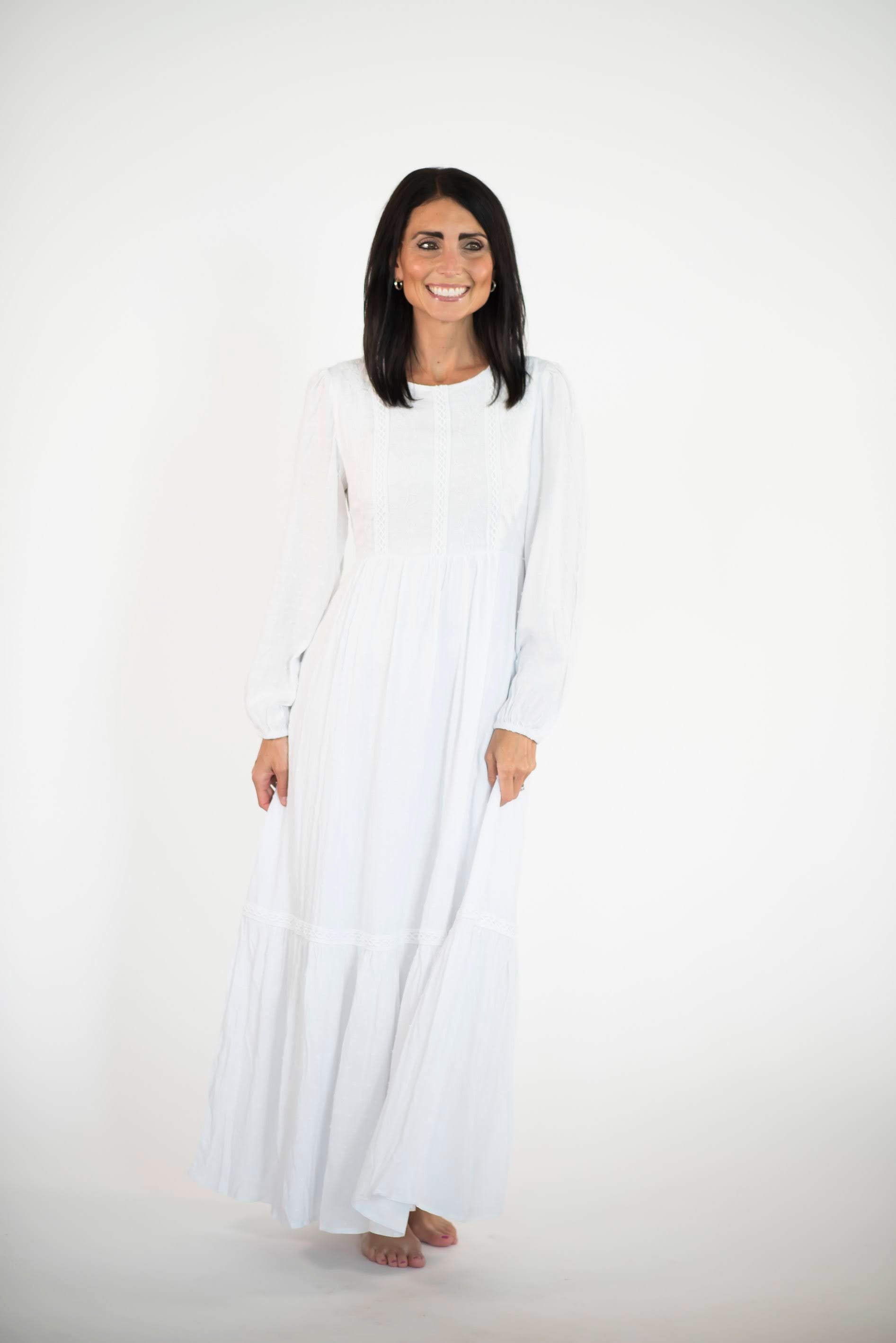 Maria Temple Dress — white LDS temple dress, view 2