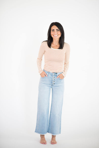 Bria Striped Sweater in Rust