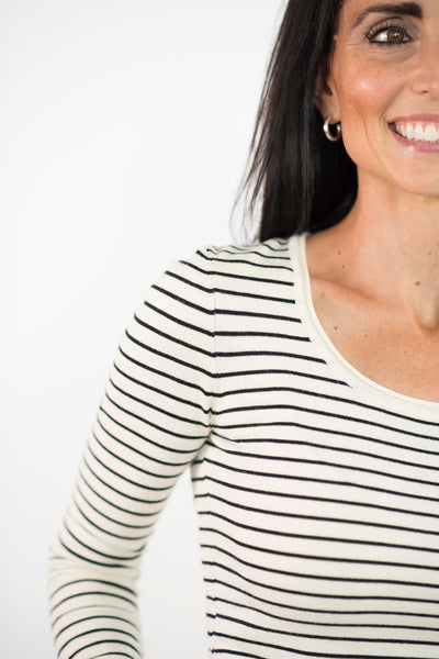 Bria Striped Sweater in Black