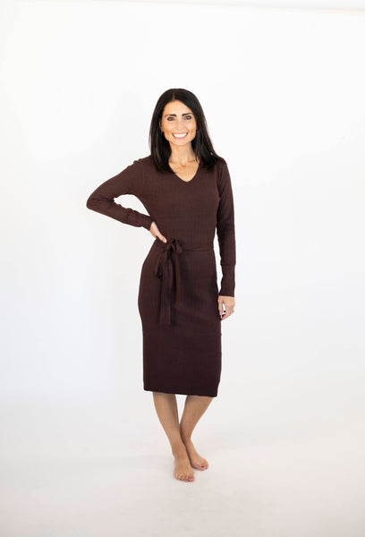 Noreen Sweater Dress in Cacao