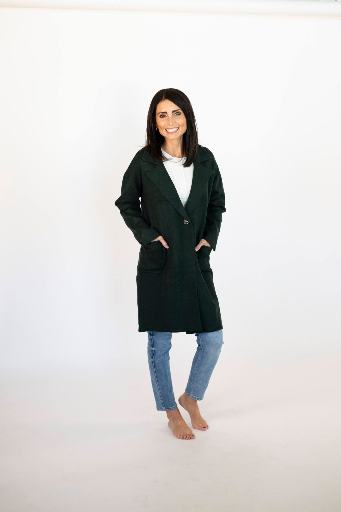 Vie Sweater Coat in Deep Green