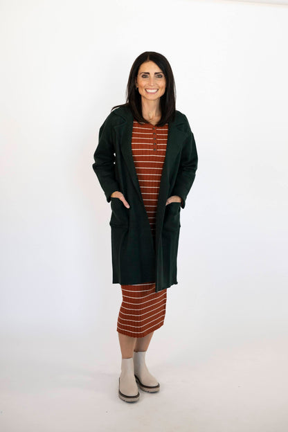 Vie Sweater Coat in Deep Green