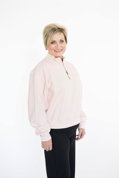 Kiki Zip Sweatshirt in Pink