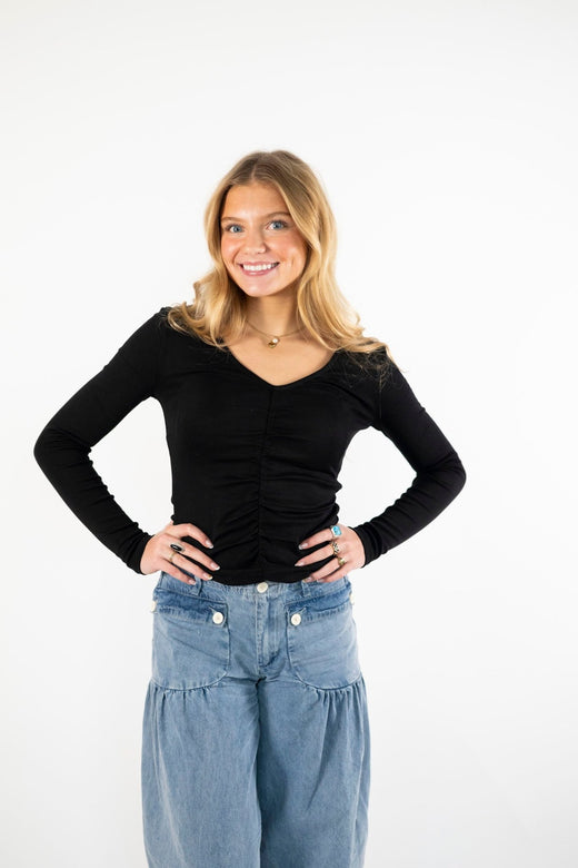 Preslie Top in Black — Brooklyn Blush women's boutique, Draper Utah