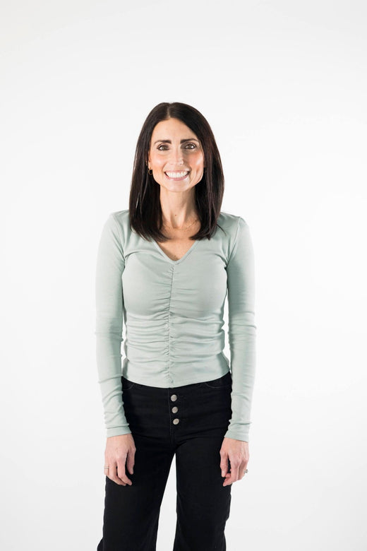 Preslie Top in Green — Brooklyn Blush women's boutique, Draper Utah