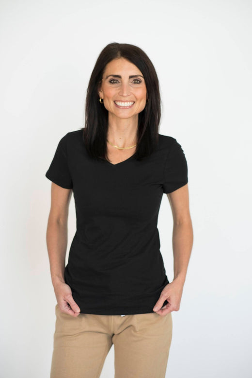 Terra V Neck Tee in Black — Brooklyn Blush women's boutique, Draper Utah