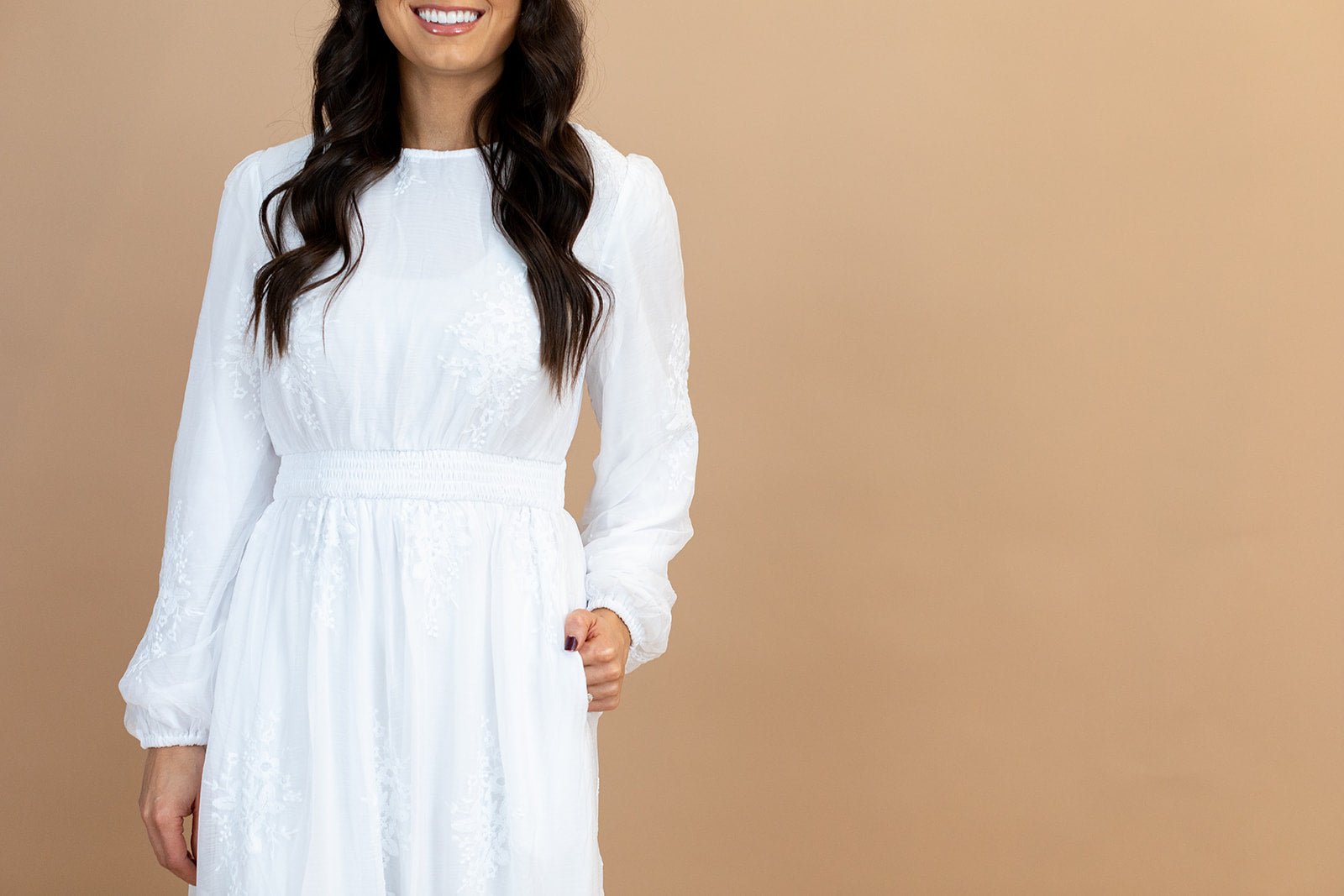 Florence Temple Dress — white LDS temple dress, view 5