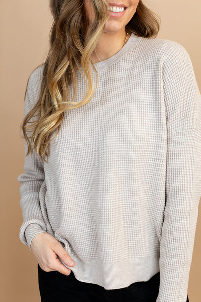 Kodi Textured Sweater in Stone