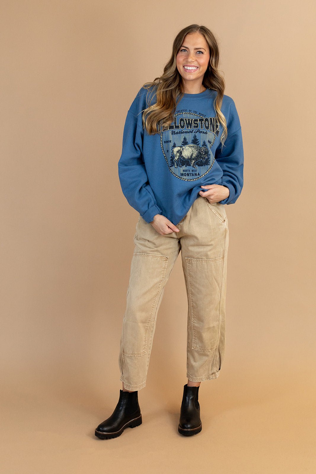 Jayne Barrel Jeans in Taupe — Brooklyn Blush women's boutique, Draper Utah