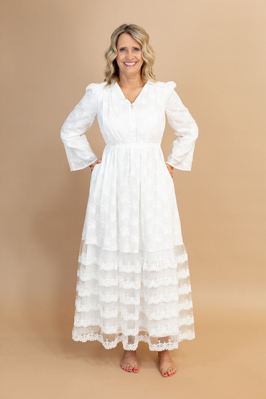 Rosealee Temple Dress — white LDS temple dress from Brooklyn Blush in Draper, Utah
