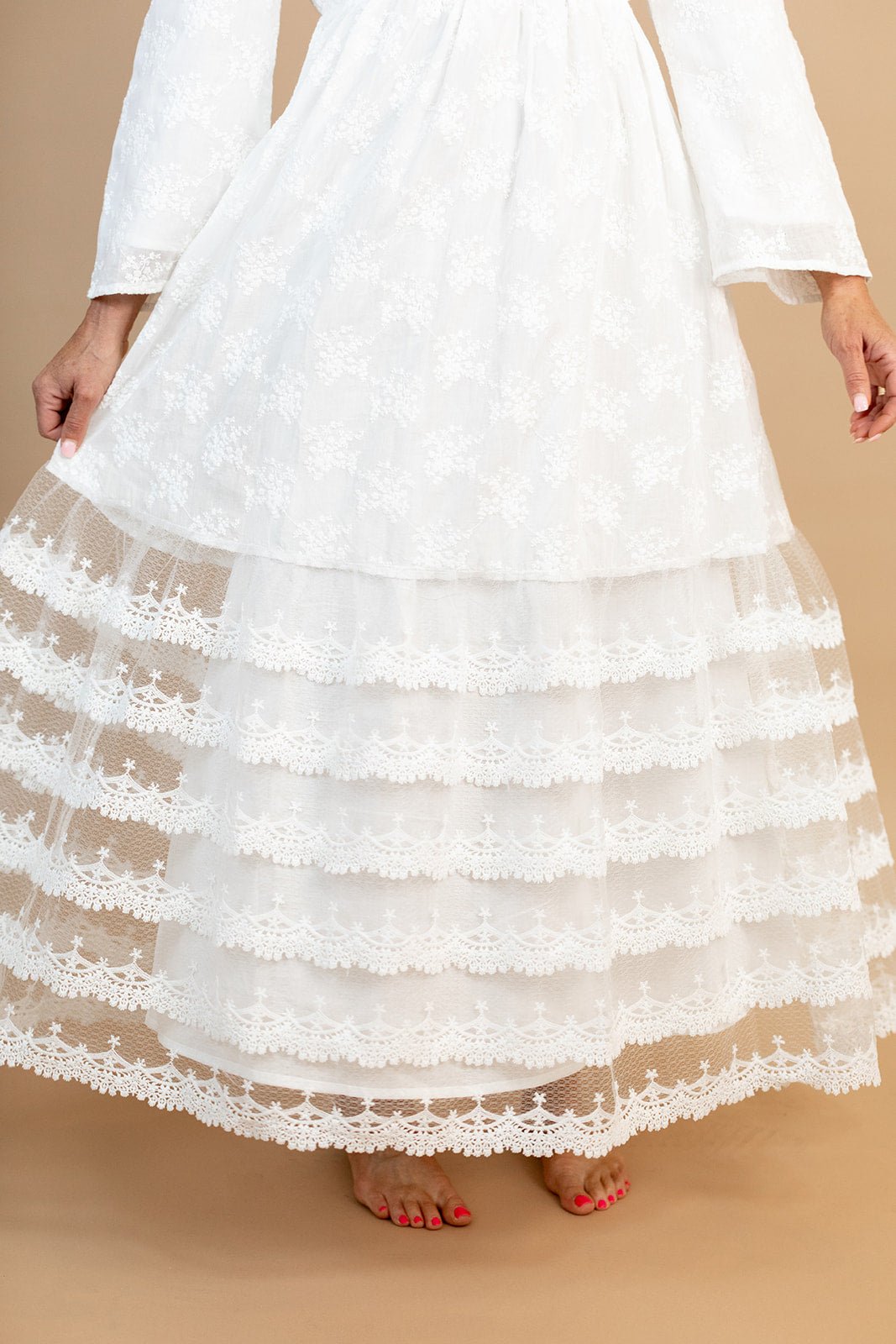 Rosealee Temple Dress — white LDS temple dress, view 3