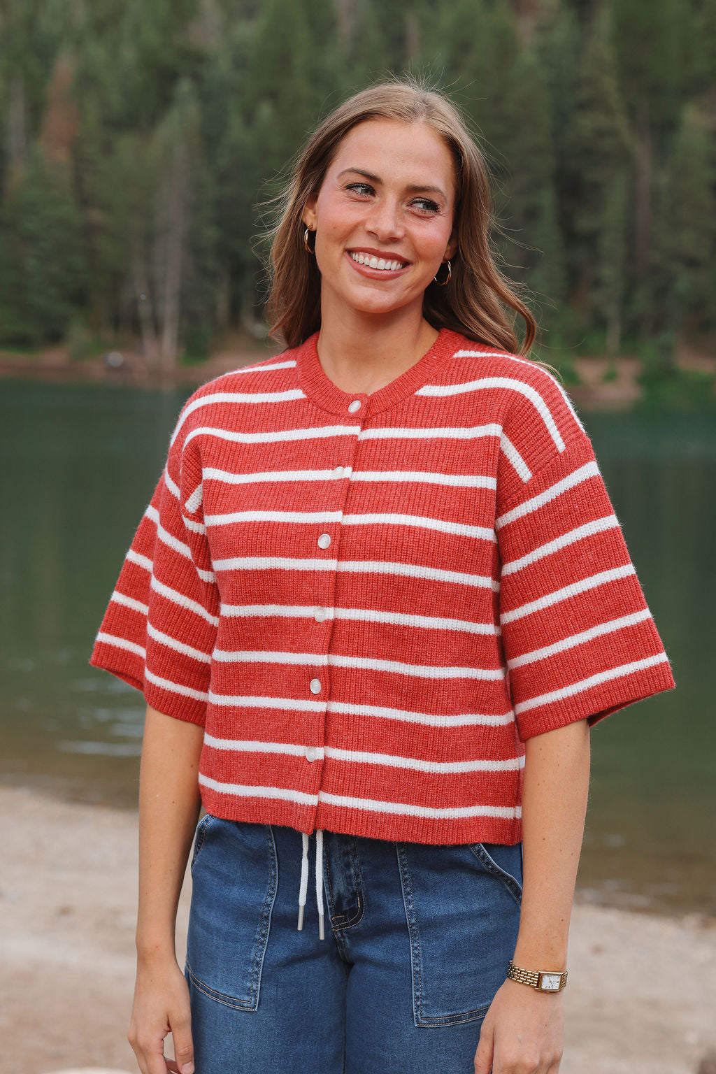 Alix Cardigan in Red