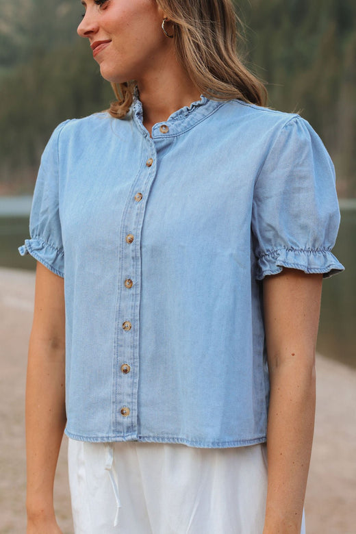 Anistyn Denim Shirt — Brooklyn Blush women's boutique, Draper Utah