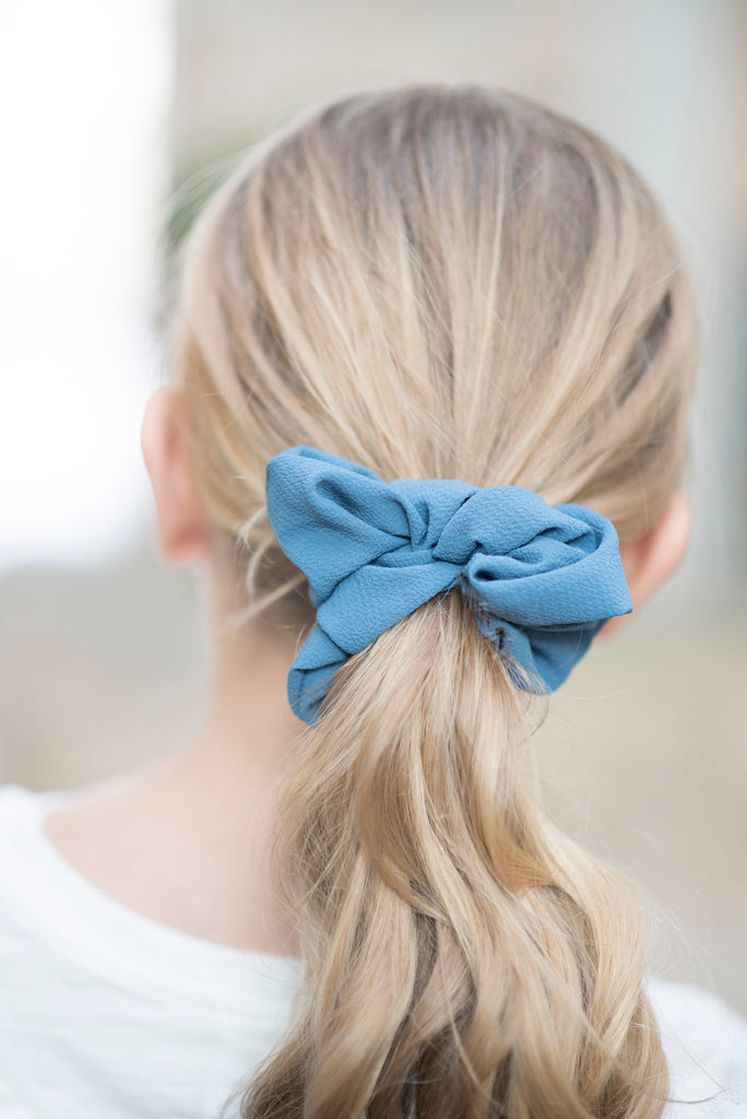 Blue Silk Scrunchie