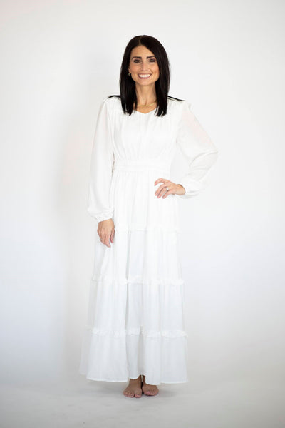 Gemma Tiered Satin Temple Dress