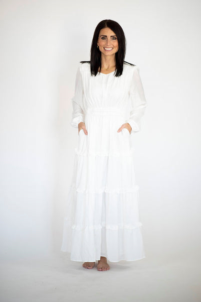 Gemma Tiered Satin Temple Dress