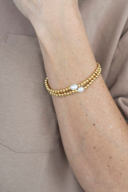 Beaded Pearl Bracelet — Brooklyn Blush, Draper Utah