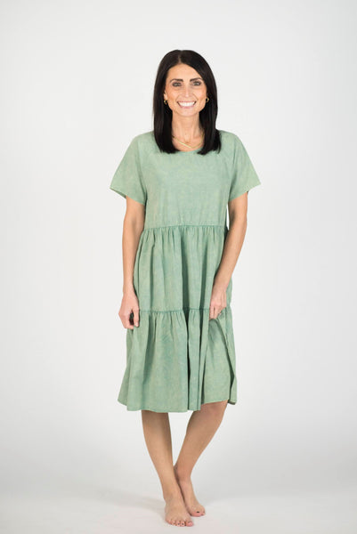 Lena Dress in Sage Leaf
