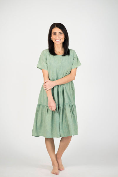 Lena Dress in Sage Leaf