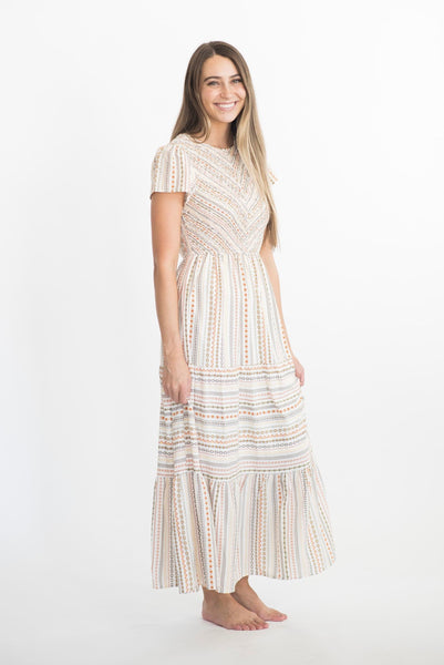 Abigal Designed Striped Maxi