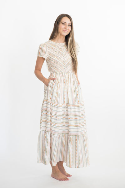 Abigal Designed Striped Maxi