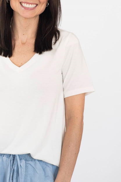 Becca V Neck in Ivory