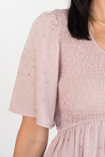 Janie Smocked Dot Dress