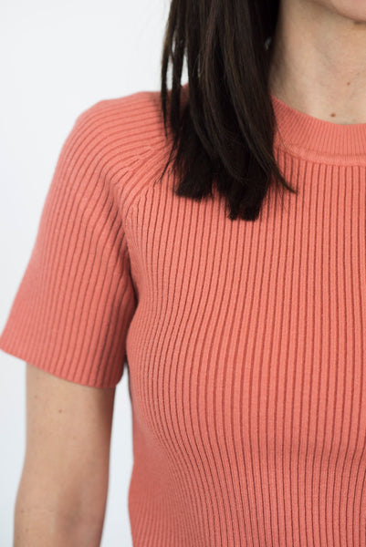 Ricky Ribbed Set in Peach Pink