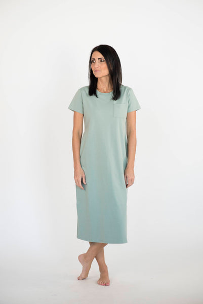 Chelsa T-Shirt Dress in Dusty Sage