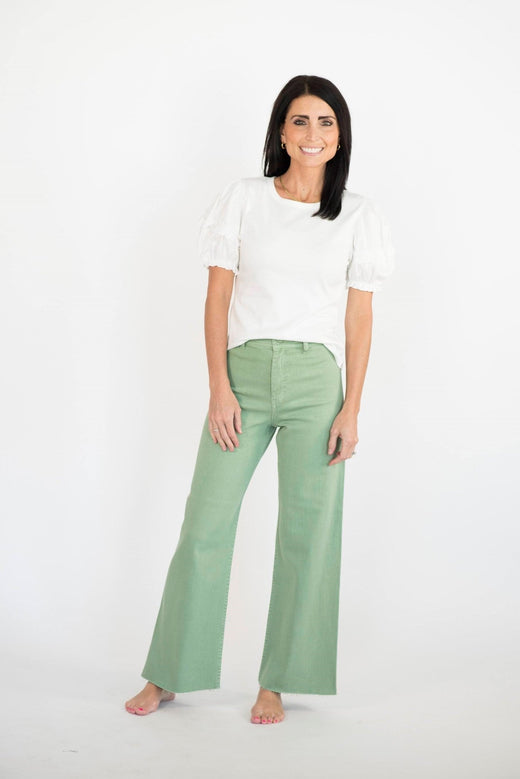 Julena Pants in Green — Brooklyn Blush women's boutique, Draper Utah