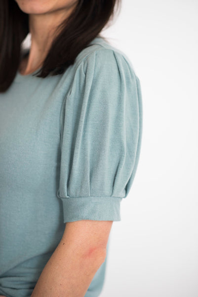 Klarisa Puff Sleeve Top in Blue