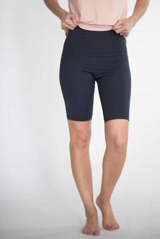 High Rise Biker Shorts in Charcoal — Brooklyn Blush women's boutique, Draper Utah