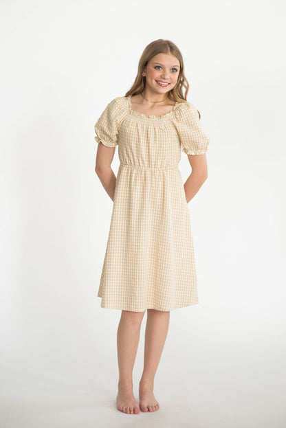 Maycee Gingham Dress in Yellow