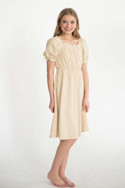 Maycee Gingham Dress in Yellow