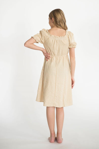 Maycee Gingham Dress in Yellow