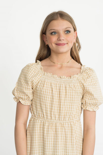 Maycee Gingham Dress in Yellow