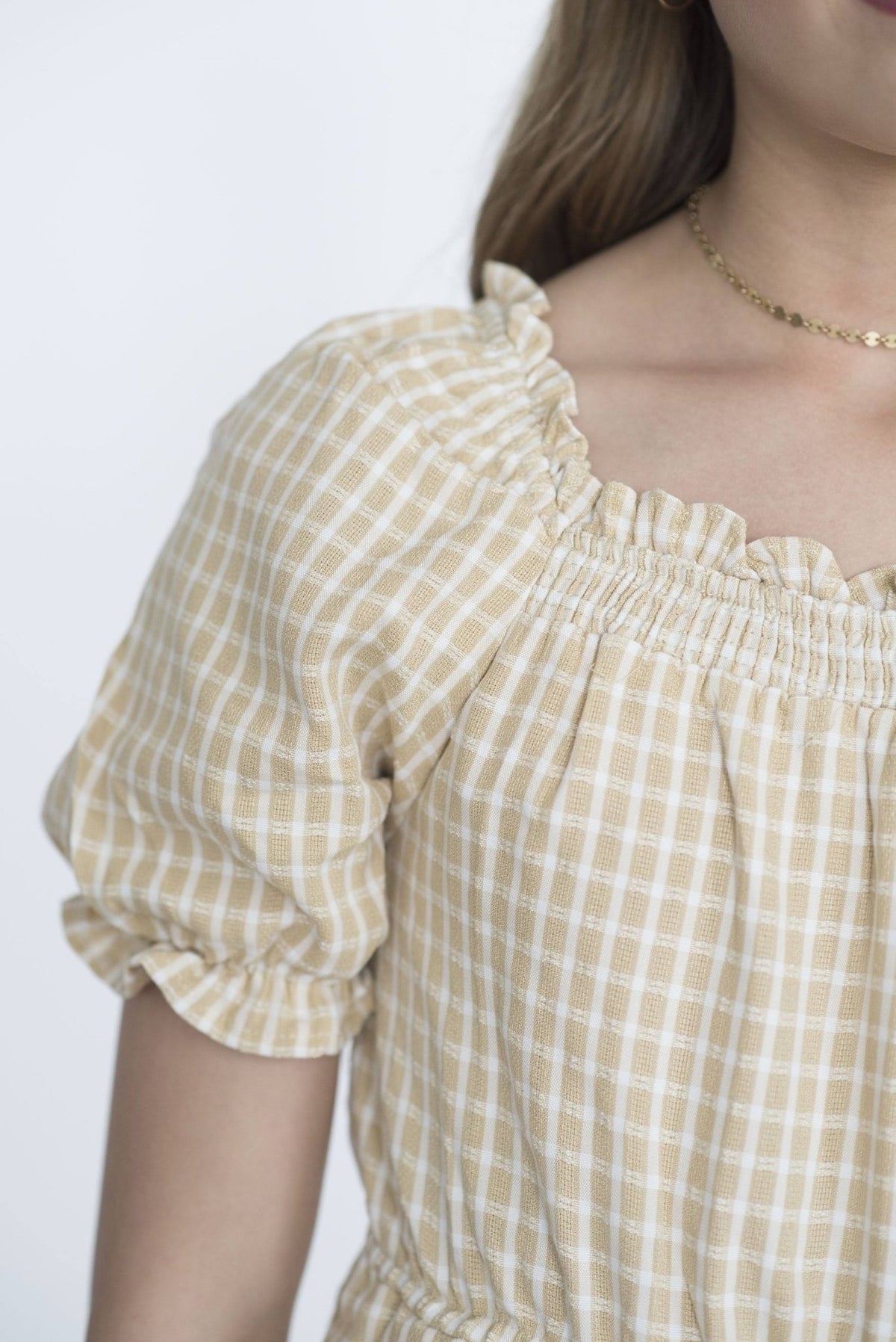 Maycee Gingham Dress in Yellow