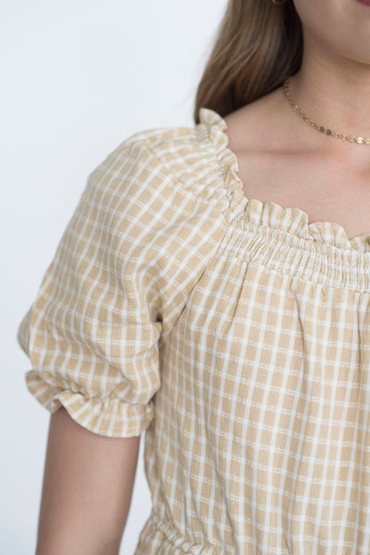 Maycee Gingham Dress in Yellow