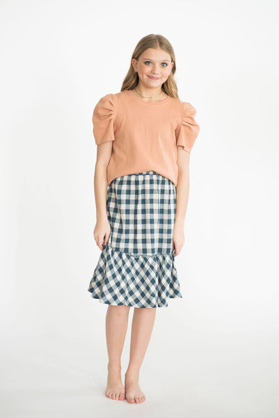 Lottie Plaid Skirt in Blue