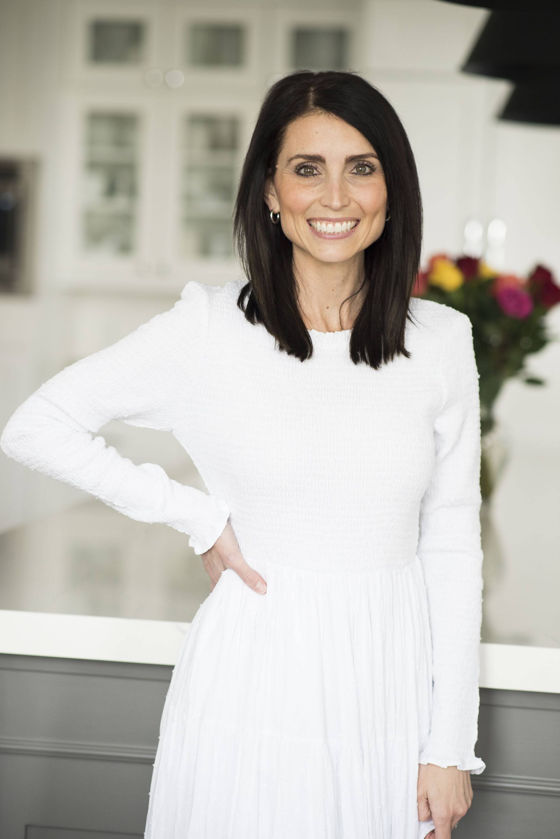 Smocked Top Temple Dress — white LDS temple dress, view 5