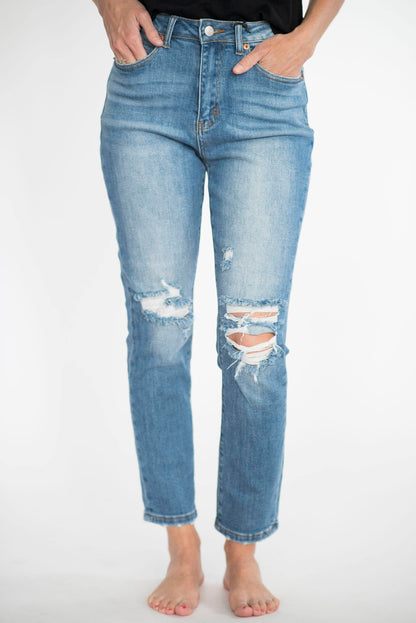 Benett High Rise Cropped Mom Jeans