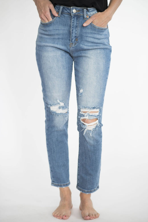 Benett High Rise Cropped Mom Jeans — Brooklyn Blush women's boutique, Draper Utah