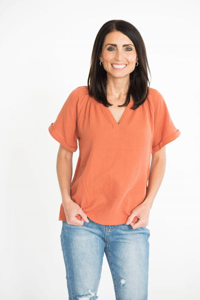 Miles Blouse in Rust