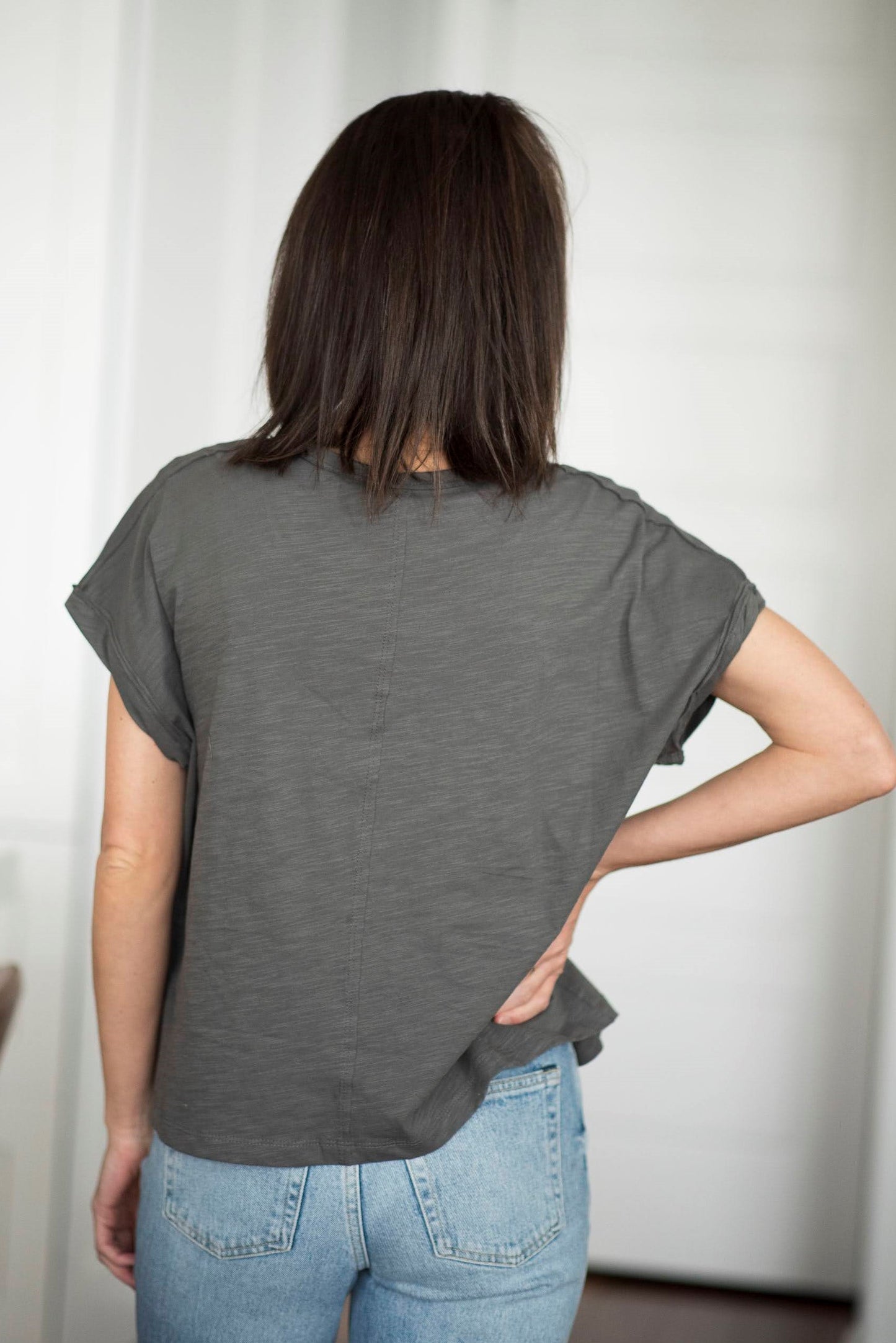 Izzy Tee in Charcoal