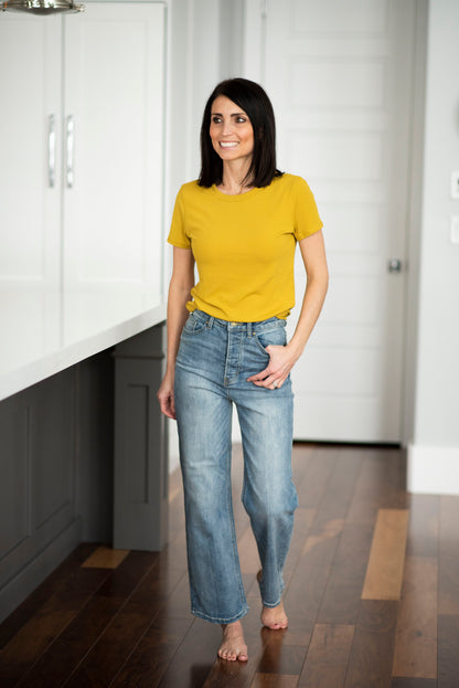 Eisley Ribbed Top in Mustard