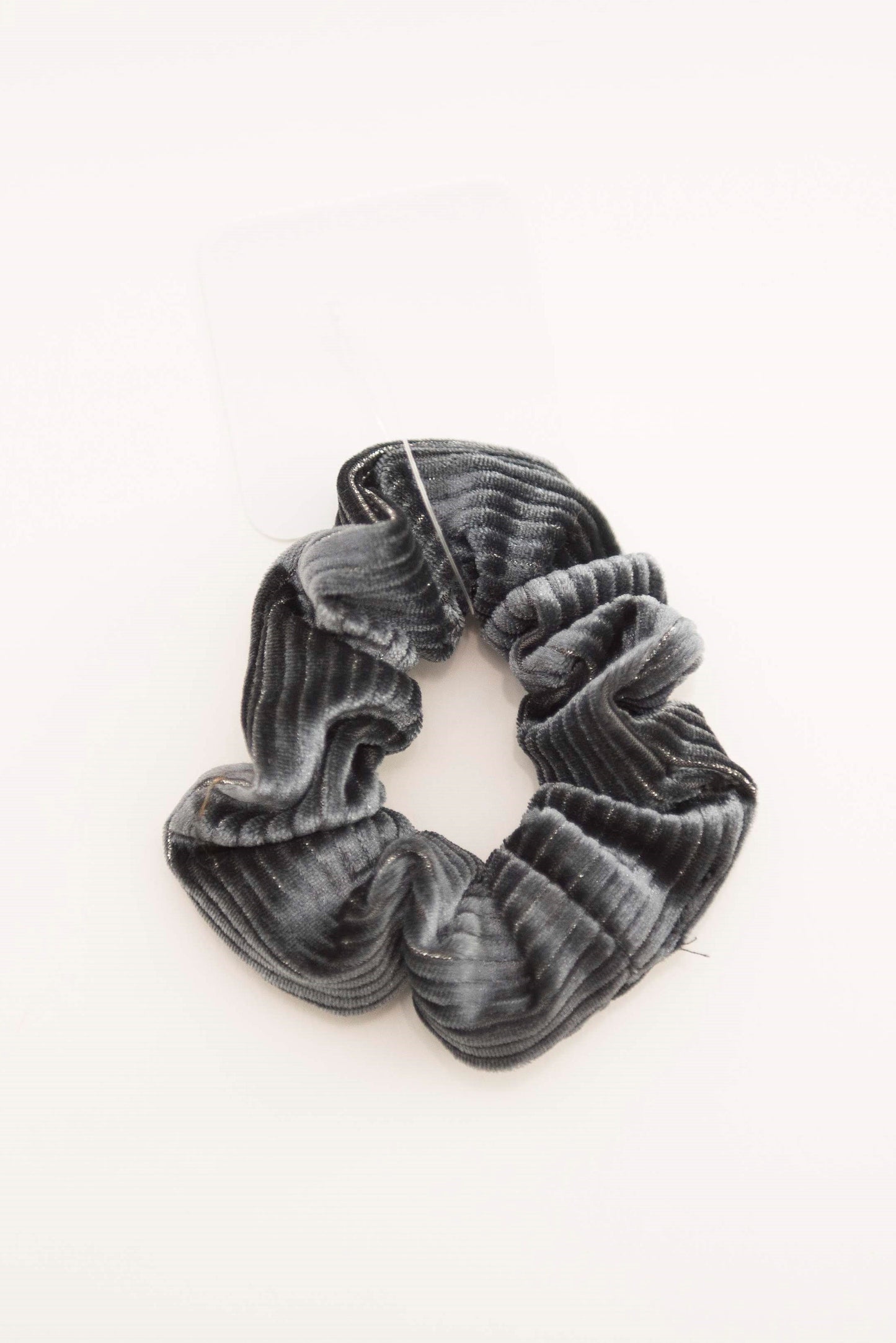 Grey Velvet Scrunchie