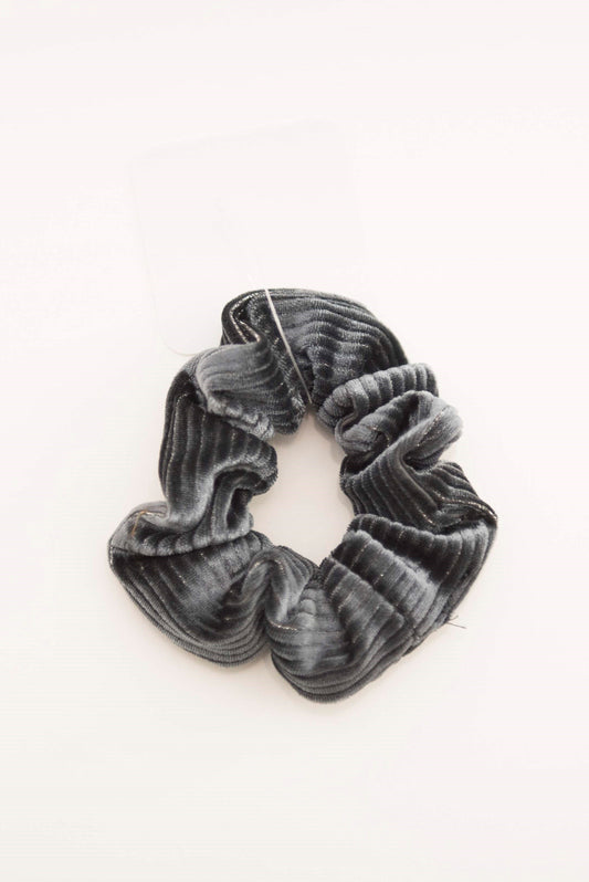 Grey Velvet Scrunchie